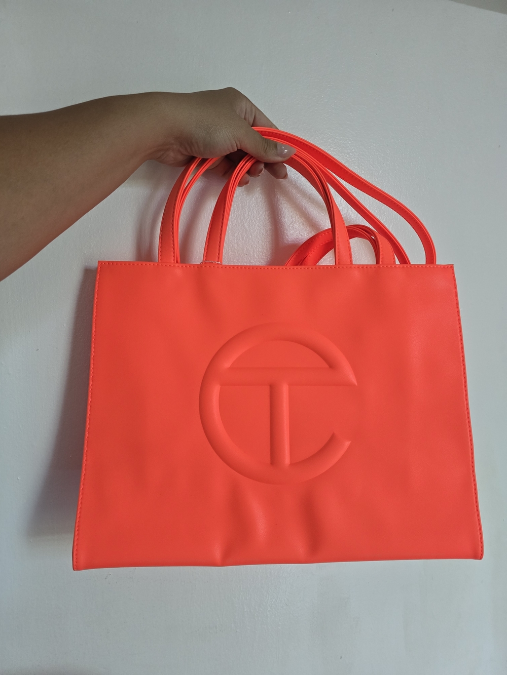 Telfar Medium Shopping Bag NWT And Garment Bag (Hazard - Neon Orange)